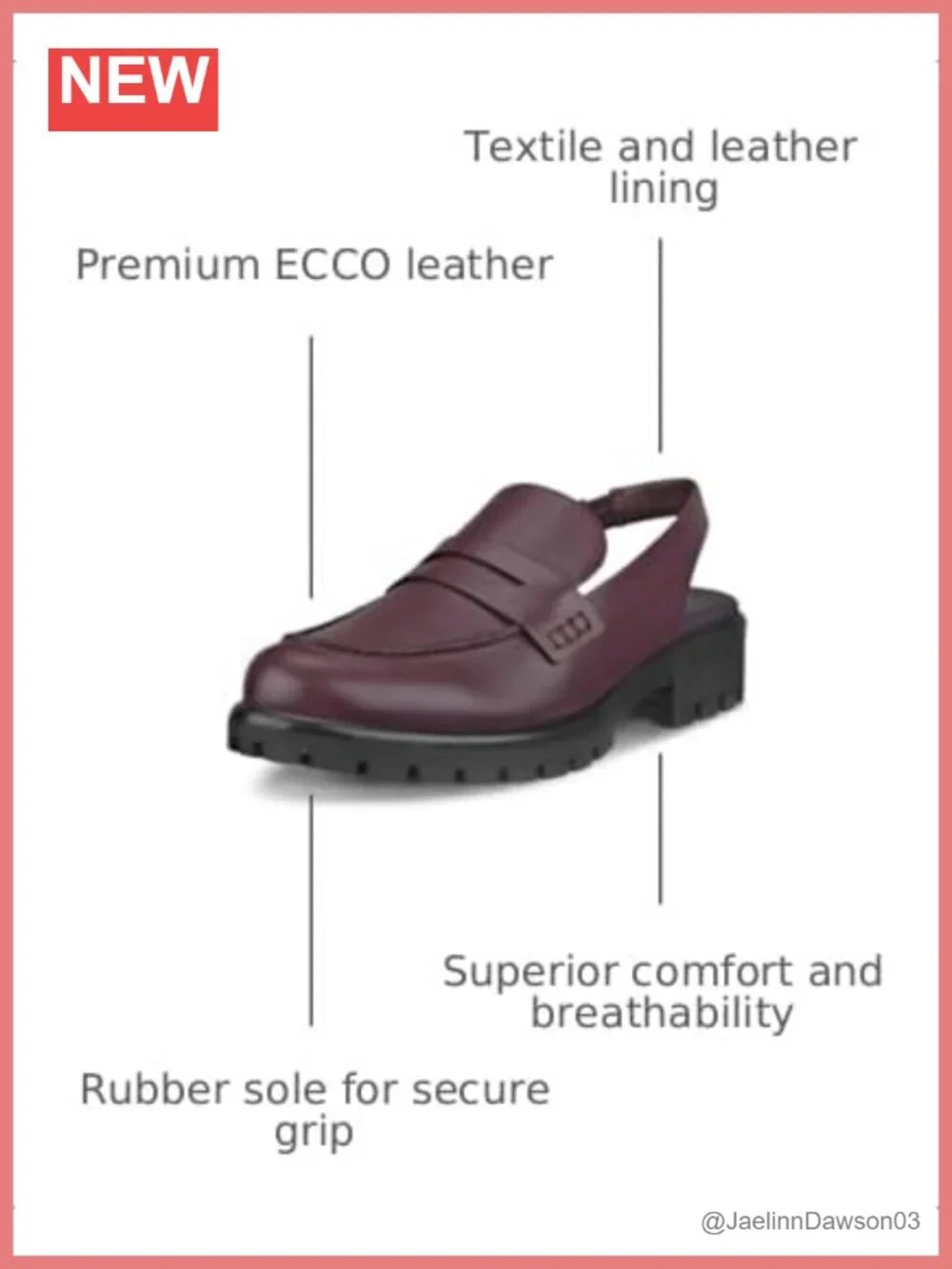 ECCO Women's Leather Penny Loafer Sling Back Slip-On